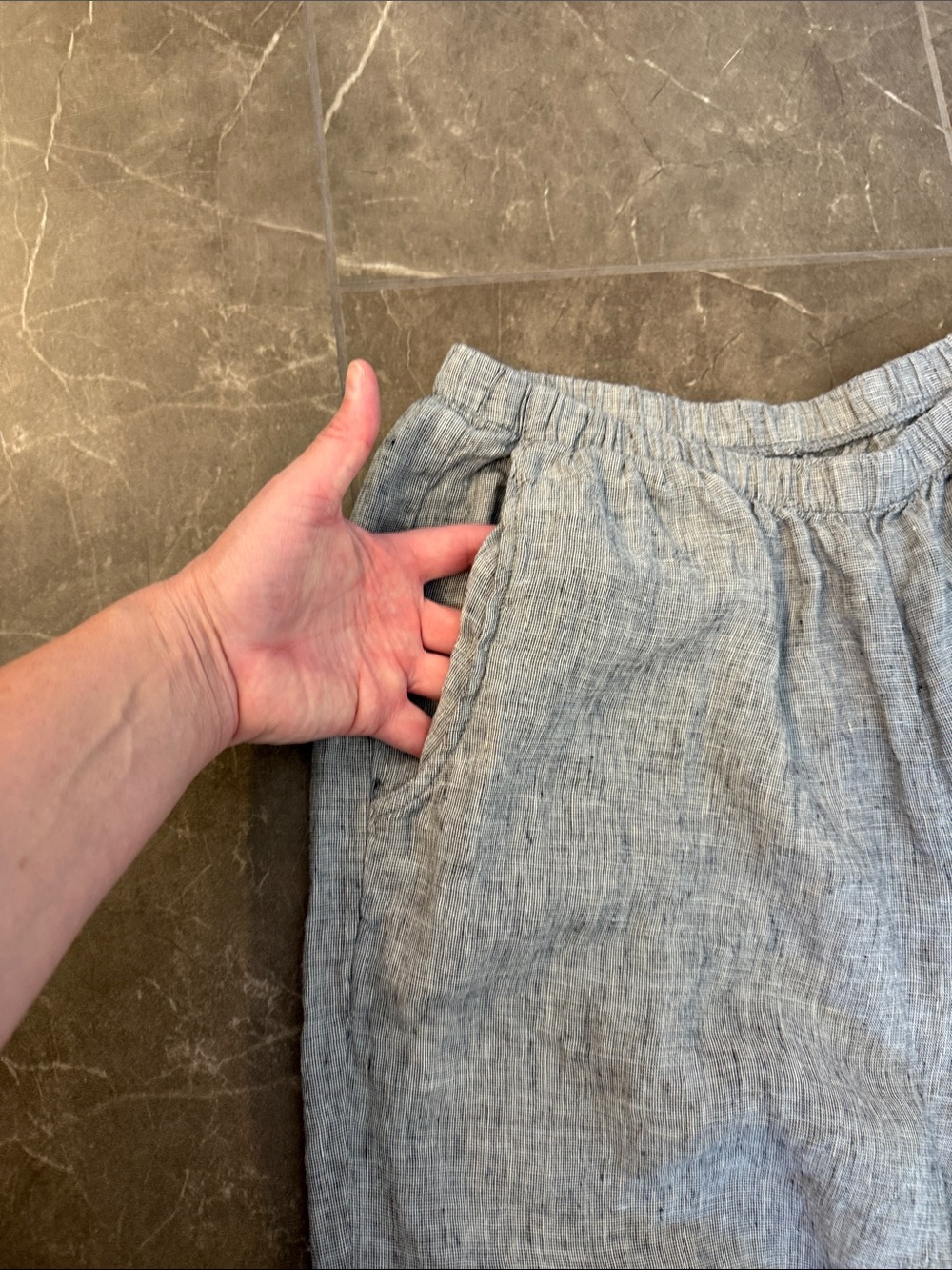 Flax woven blue linen set - Picture 9 of 11
